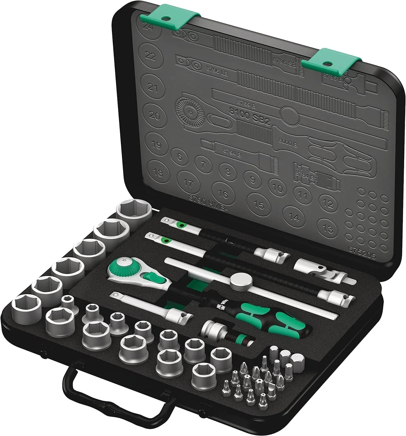 5003594001 8100 SB 2 Zyklop 3/8" Metric Ratchet Set ( Piece of 43)