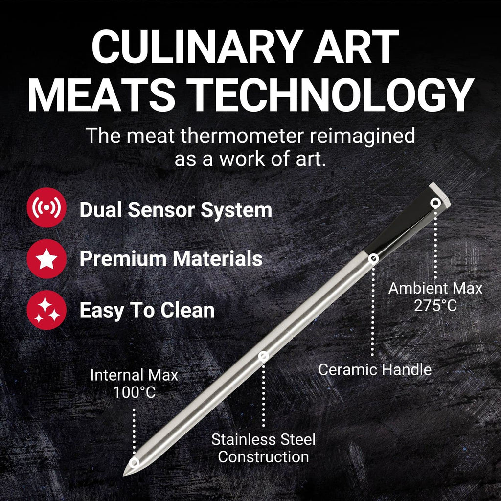 Smart Meat Thermometer with Bluetooth | 165ft Wireless Range | for The Oven, Grill, Kitchen, BBQ, Smoker, Rotisserie
