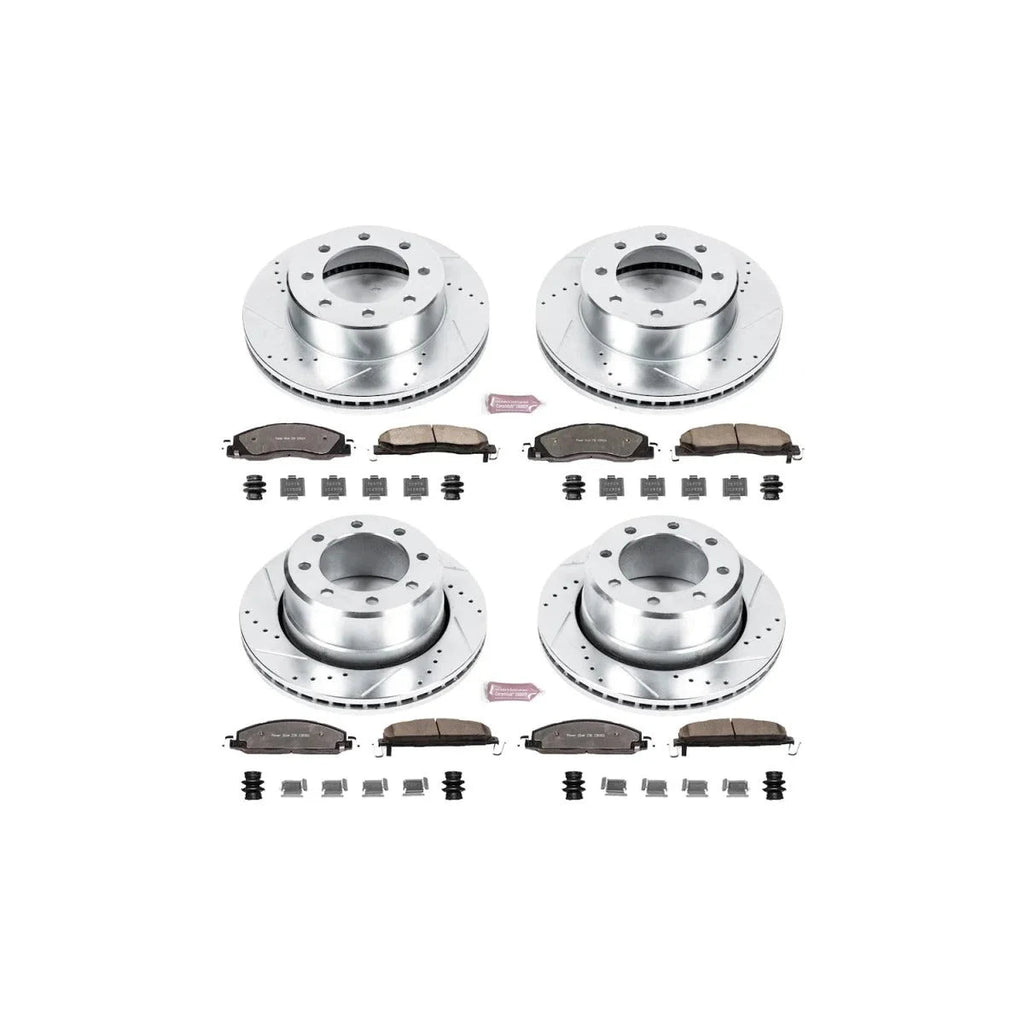 Powerstop Front Z36 Truck Carbon-Fiber Ceramic Brake Pad and Drilled & Slotted Rotor Kit.