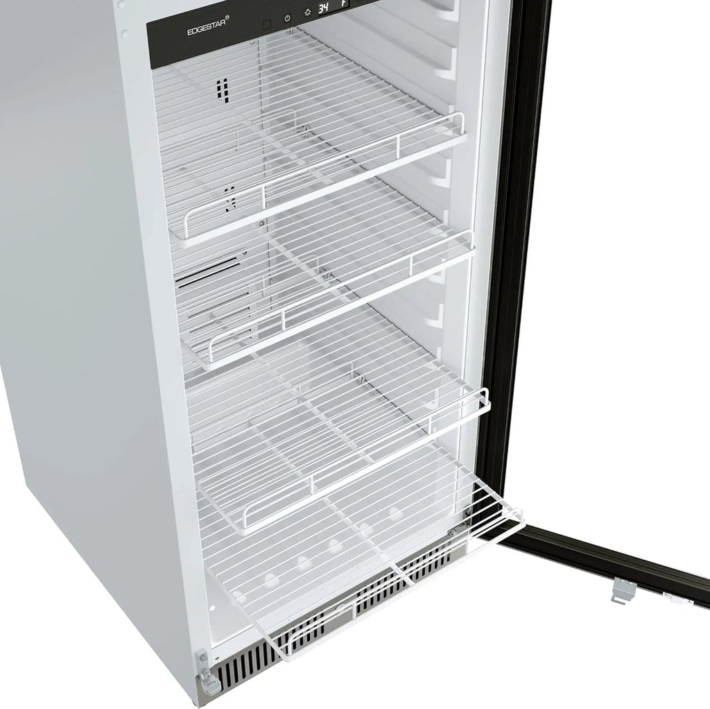 22" Wide 10.1 Cu. Ft. Commercial Beverage Merchandiser – Stainless Steel, Temp Alarm, Reversible Door