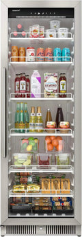 22" Wide 10.1 Cu. Ft. Commercial Beverage Merchandiser – Stainless Steel, Temp Alarm, Reversible Door
